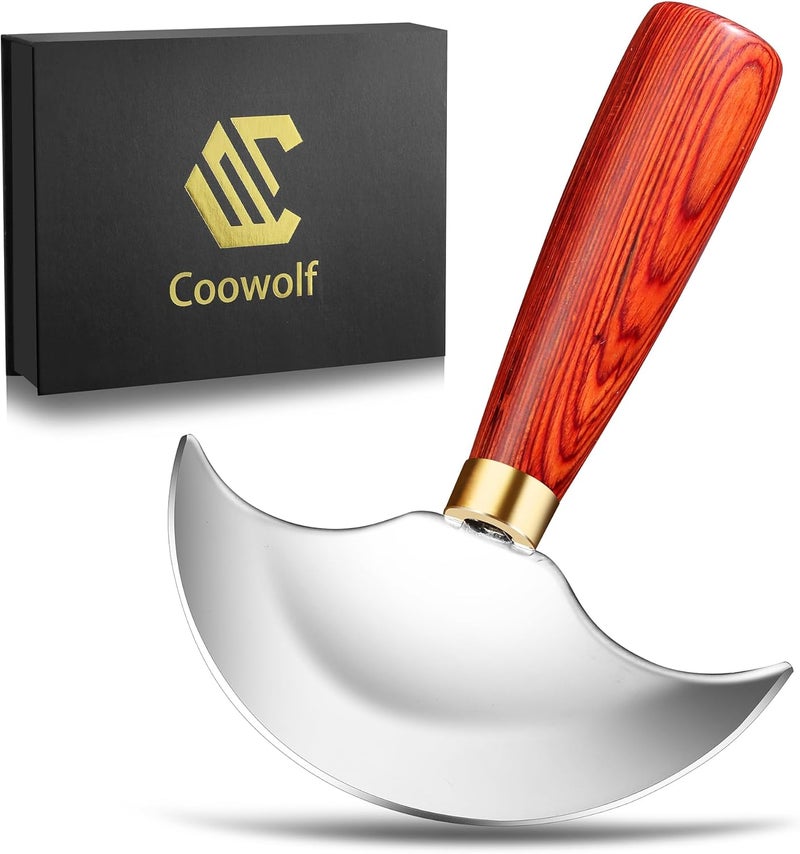 Coowolf Leather Knife with Wooden Handle, Leather Working Tools for Cutting Skiving and Trimming - Image 1
